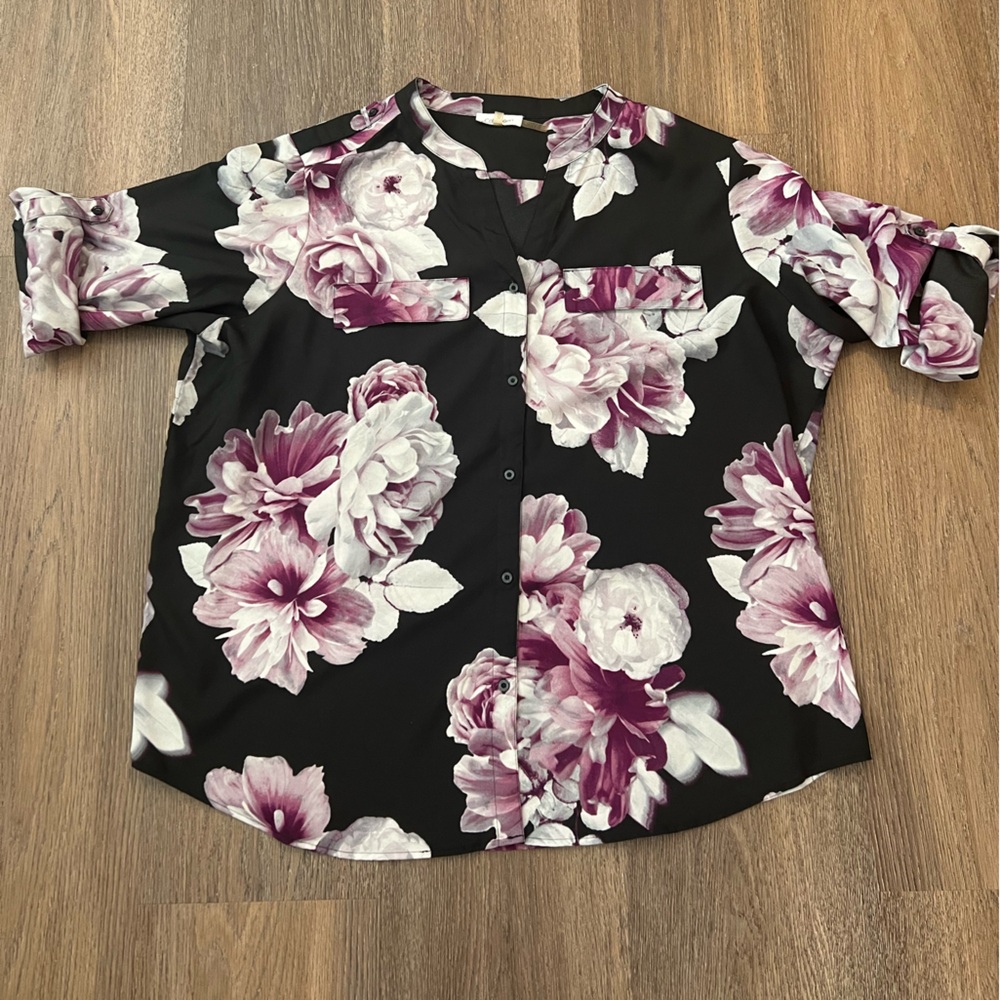 Calvin Klein Plus Size Floral Blouse